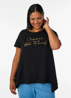 T-Shirt mit Rundhalsausschnitt und A-Linie