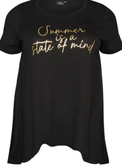 T-Shirt mit Rundhalsausschnitt und A-Linie
