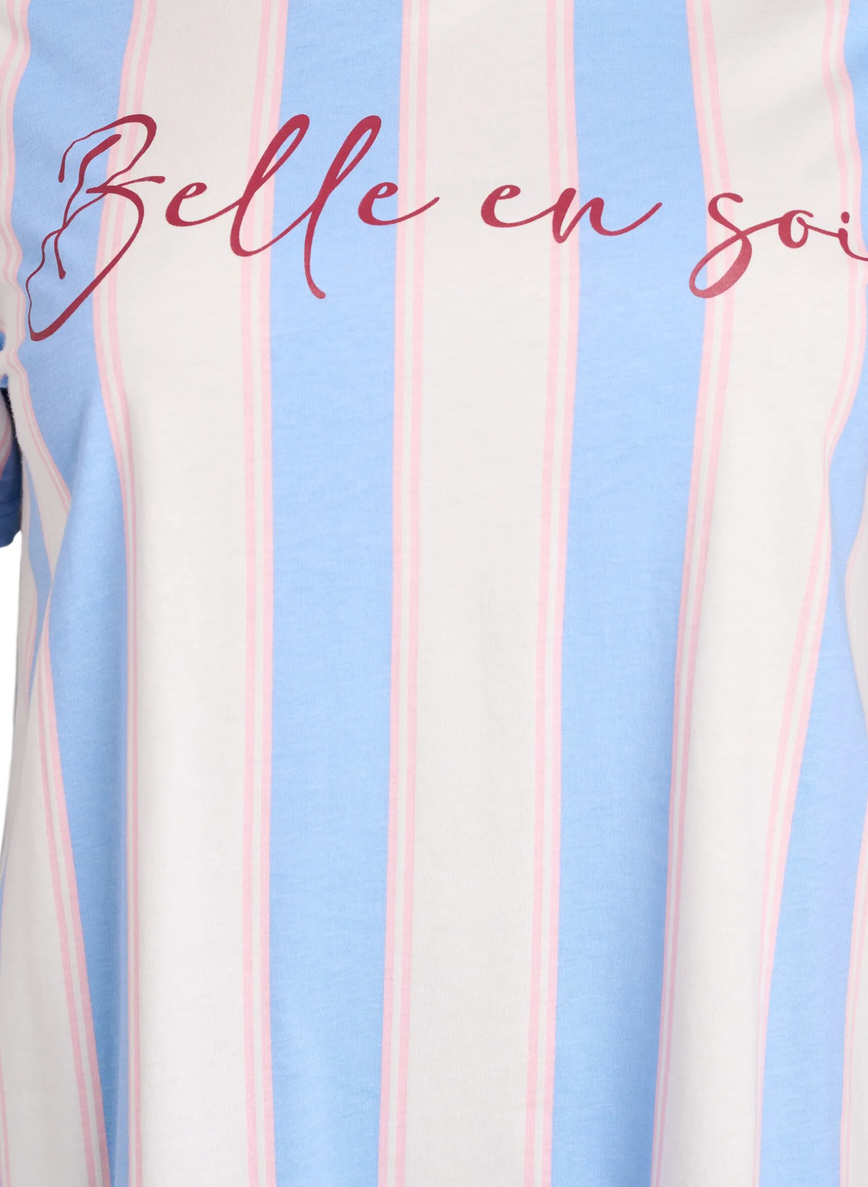 T-Shirt mit Streifen und Textprint