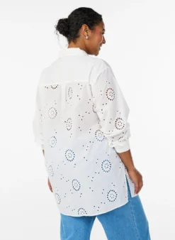 Tunika aus Baumwolle mit Broderie Anglaise