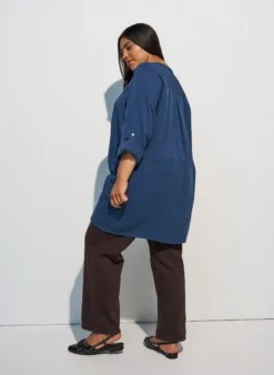 Tunika aus Baumwollmusselin mit Broderie Anglaise