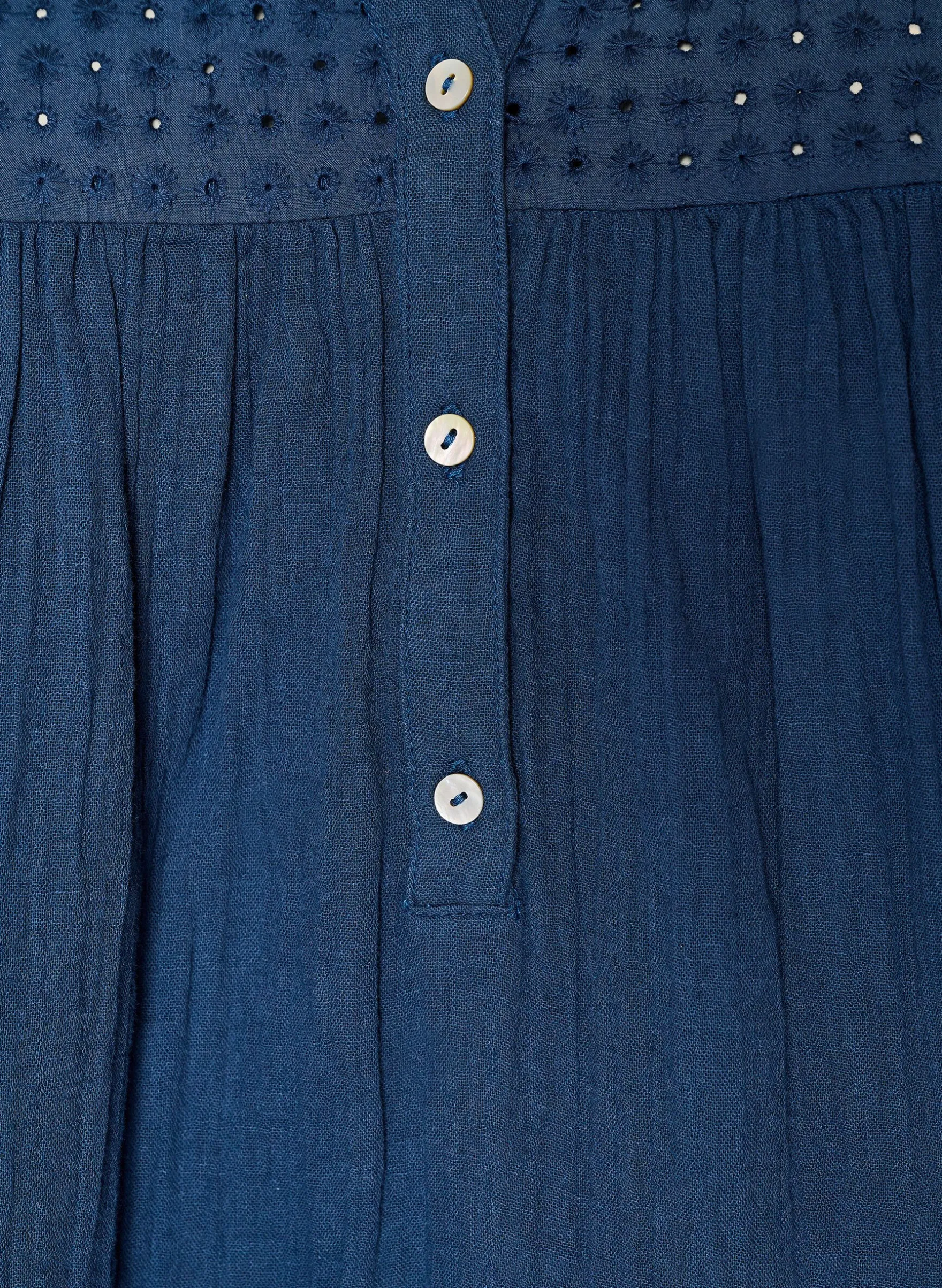 Tunika aus Baumwollmusselin mit Broderie Anglaise