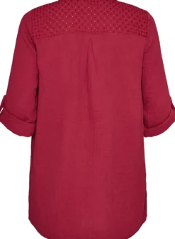 Tunika aus Baumwollmusselin mit Broderie Anglaise