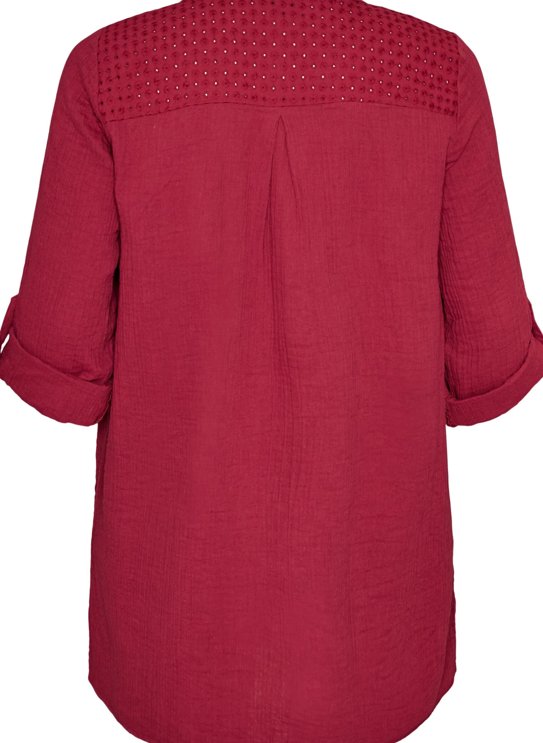 Tunika aus Baumwollmusselin mit Broderie Anglaise