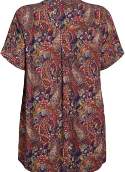 Tunika aus Viskose mit Paisleymuster und kurzen Ärmeln