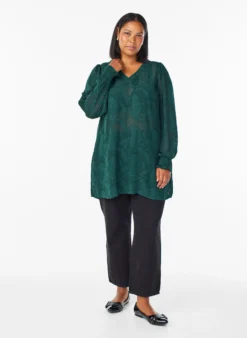 Tunika mit Paisley-Muster und langen Ärmeln