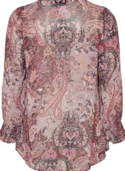 Tunika mit Paisleymuster und gesmokten Ärmelbündchen