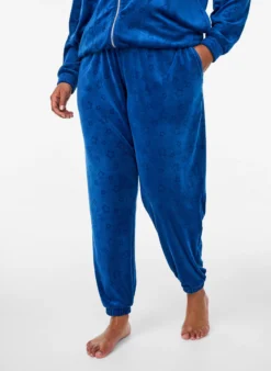 Velourhose mit geprägtem Muster