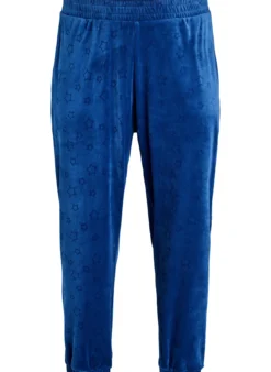 Velourhose mit geprägtem Muster