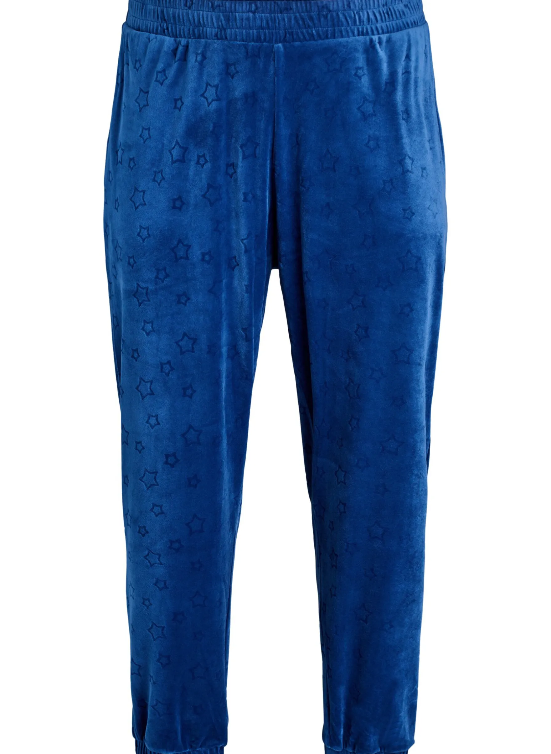 Velourhose mit geprägtem Muster