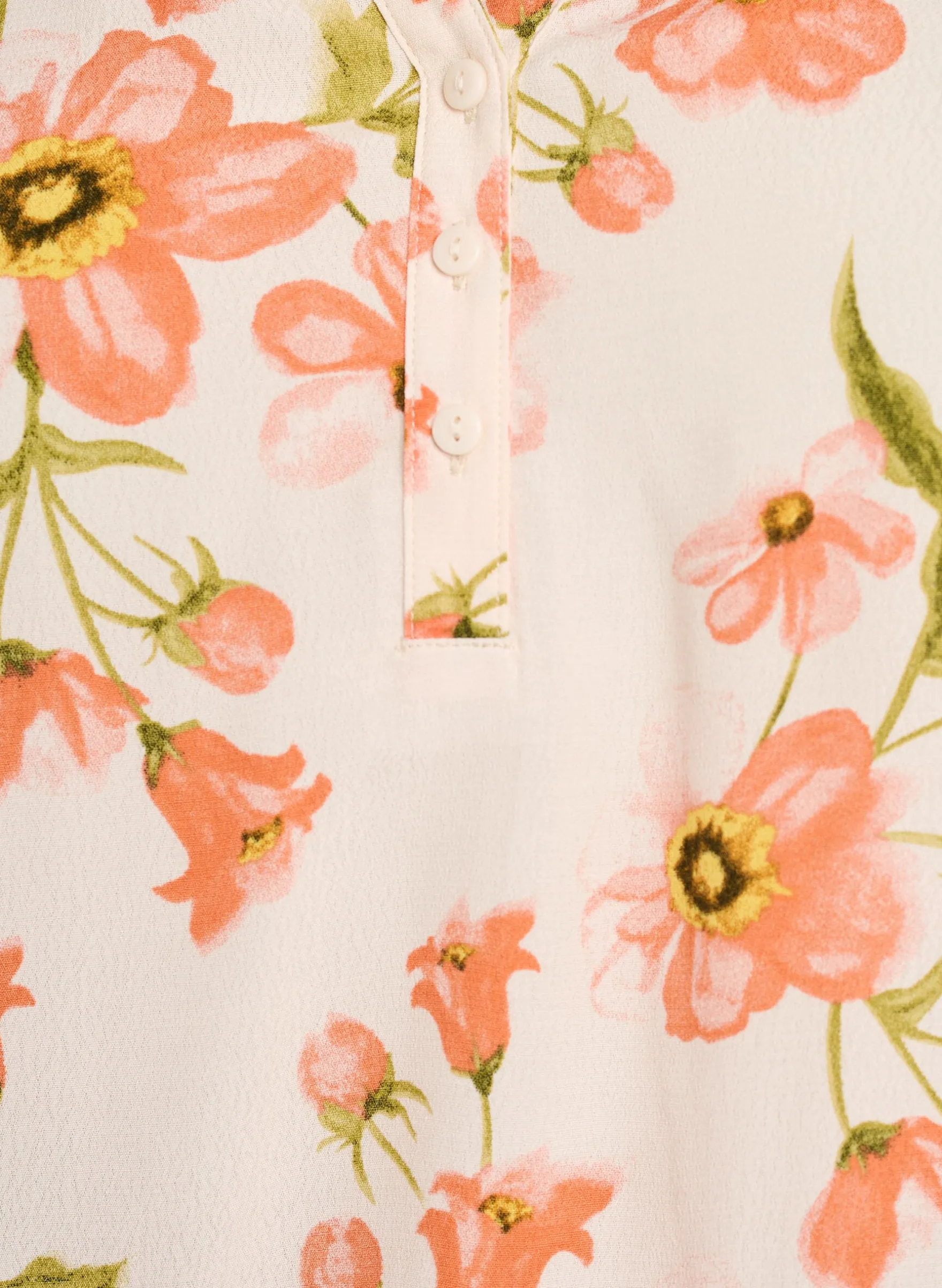 Viskosebluse mit Blumenprint und kurzen Ärmeln