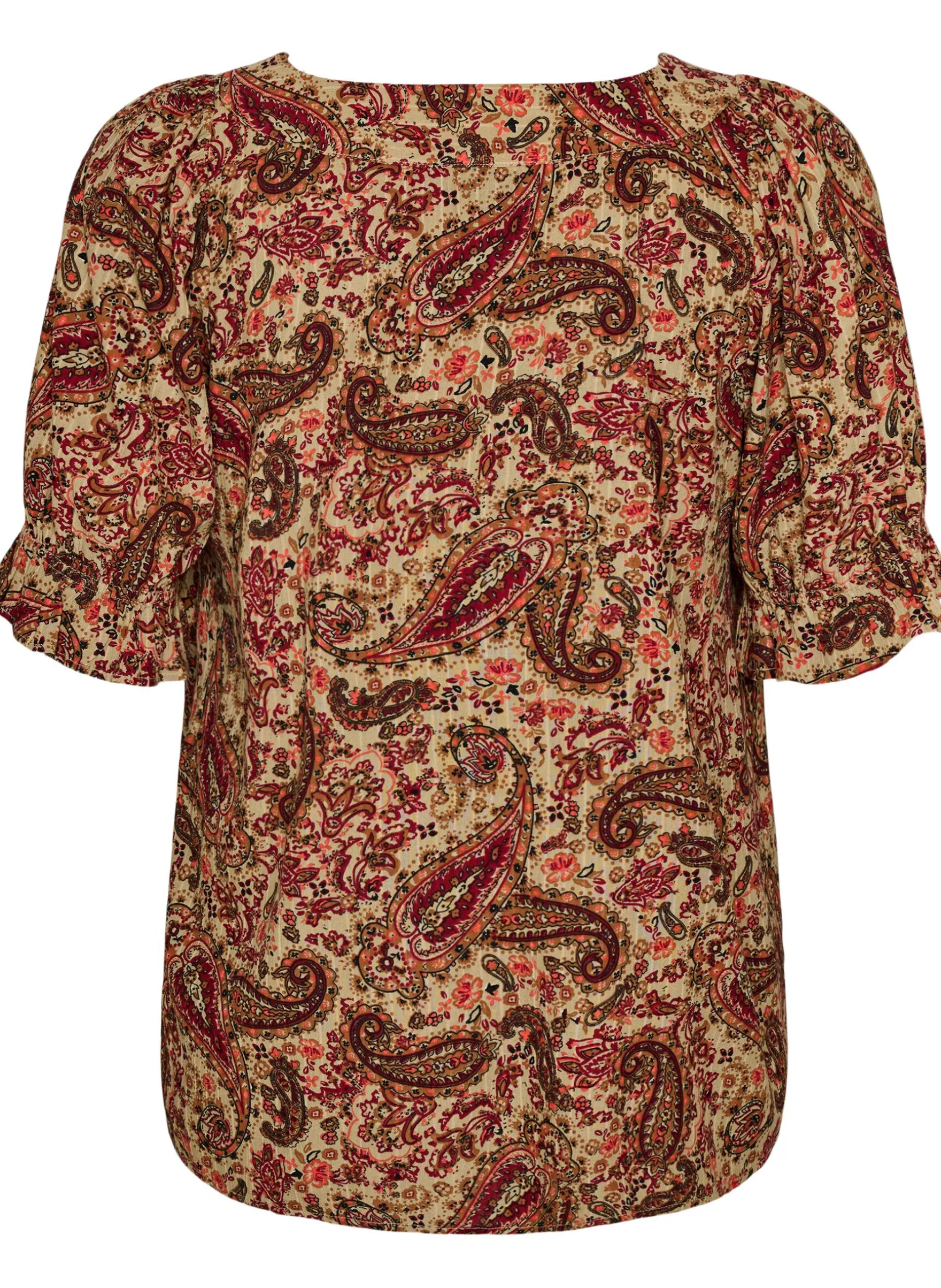 Viskose-Bluse mit Paisley-Print und eckigem Ausschnitt