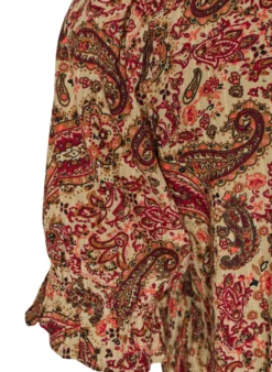 Viskose-Bluse mit Paisley-Print und eckigem Ausschnitt