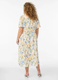 Viskose-Midikleid mit Blumenprint