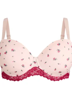 Vorgeformter BH mit Blumenmuster und Spitze