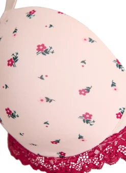 Vorgeformter BH mit Blumenmuster und Spitze
