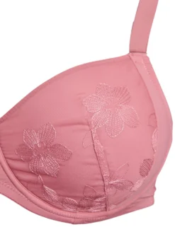 Wattierter BH mit floralen Stickereien