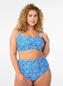 Wattierter Bikini-Oberteil mit Print