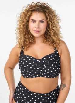 Wattierter Bikini-Oberteil mit Print