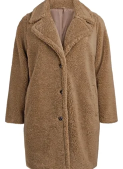 Weiche Teddyjacke mit Knöpfen und Kragen