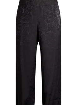 Weite Hose mit Paisleymuster und hoher Taille