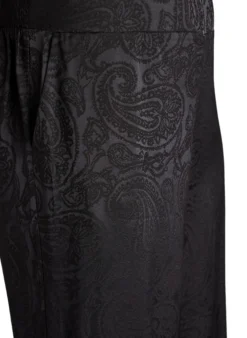 Weite Hose mit Paisleymuster und hoher Taille