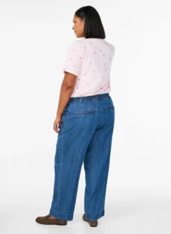 Weite Jeans mit elastischem Bund