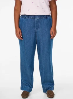 Weite Jeans mit elastischem Bund