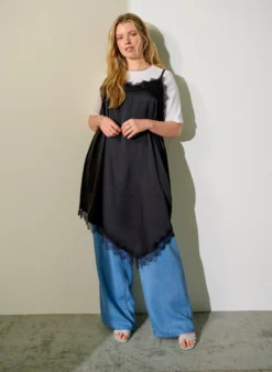 Weite Lyocellhose in Denim-Optik