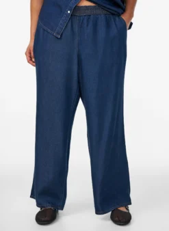 Weite Lyocellhose in Denim-Optik