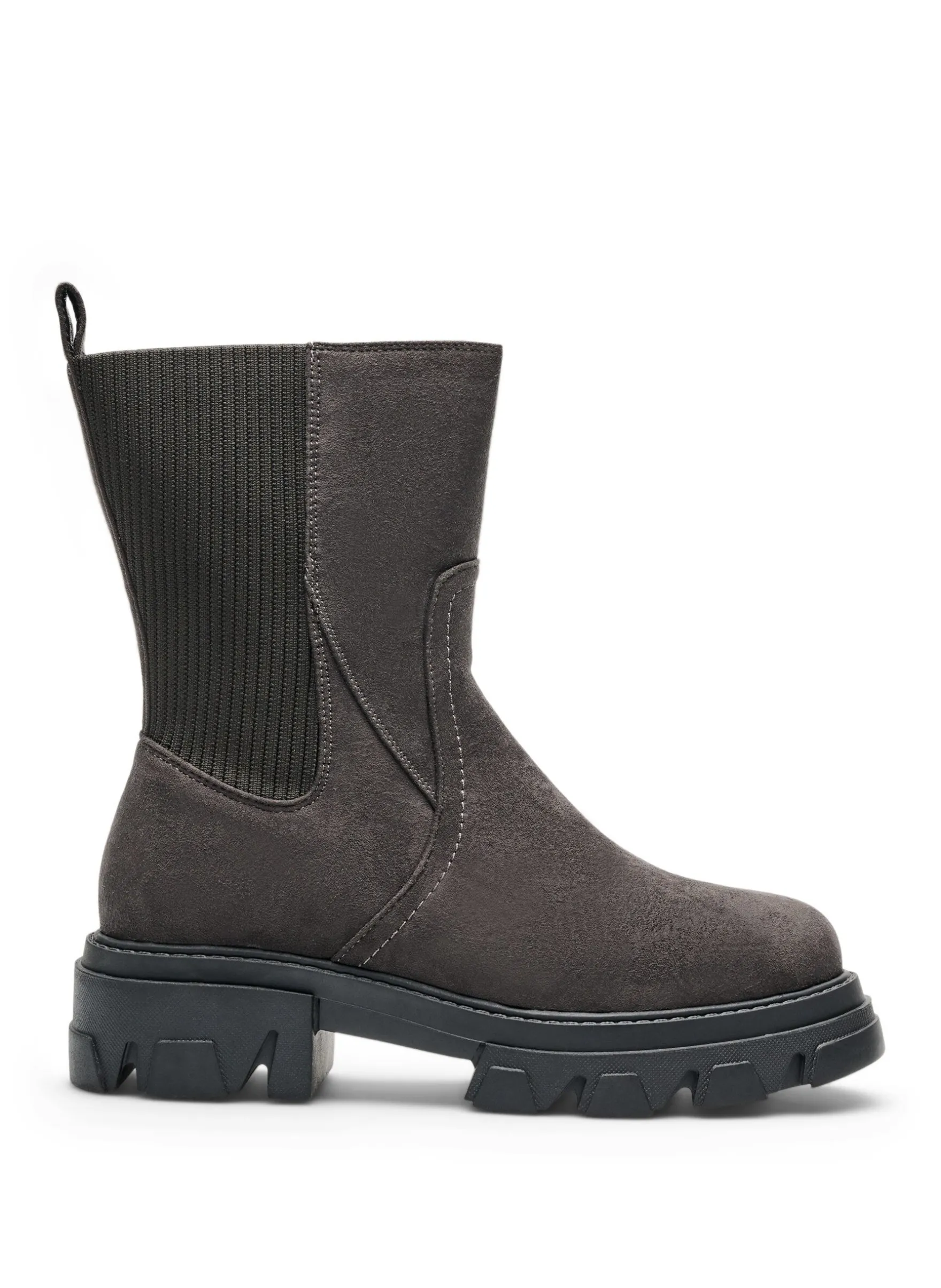 Weiter Passform - Chunky-Stiefel aus Kunstwildleder