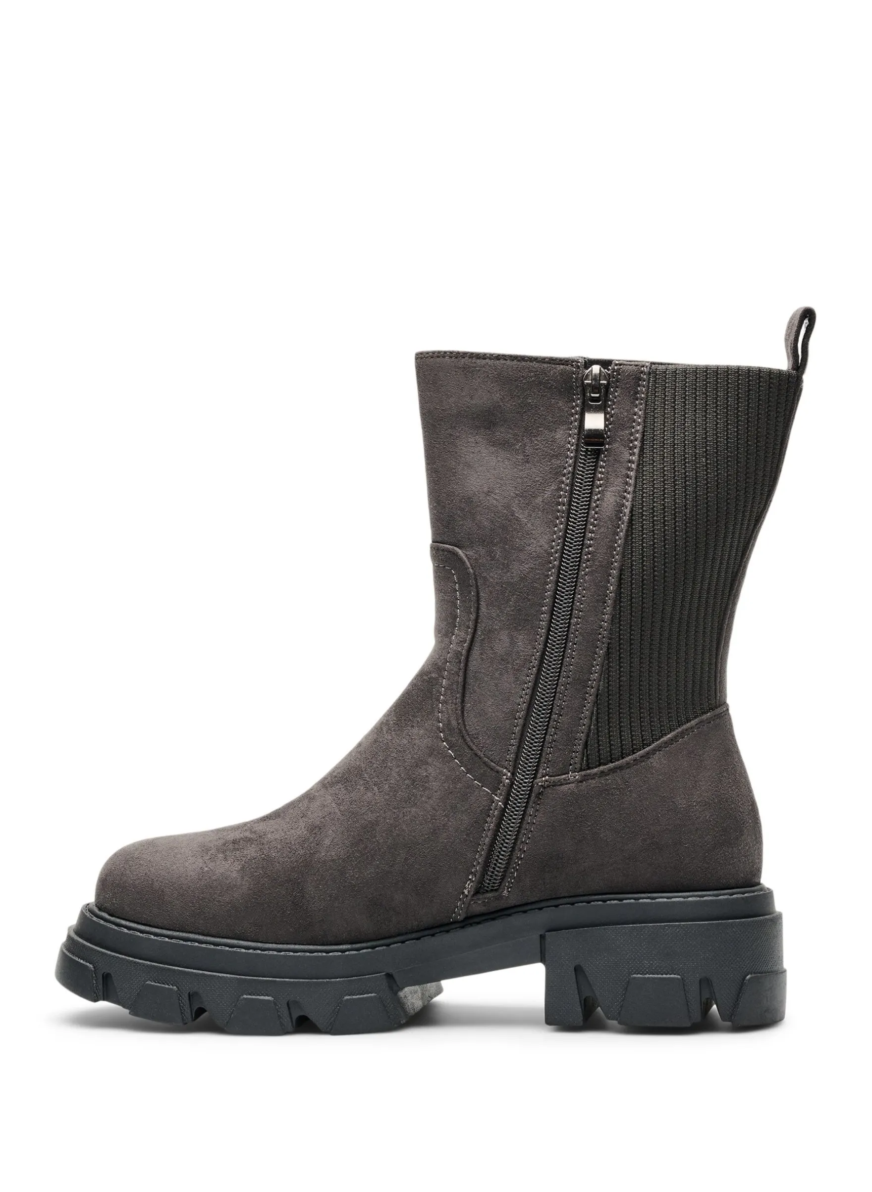 Weiter Passform - Chunky-Stiefel aus Kunstwildleder