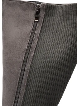 Weiter Passform - Langer Stiefel mit geripptem, elastischem Schaft und chunky Sohle
