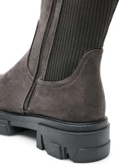 Weiter Passform - Langer Stiefel mit geripptem, elastischem Schaft und chunky Sohle