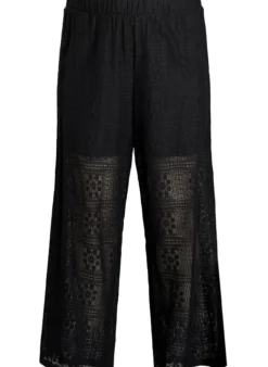 Weite Spitzenhose mit Kontraststreifen