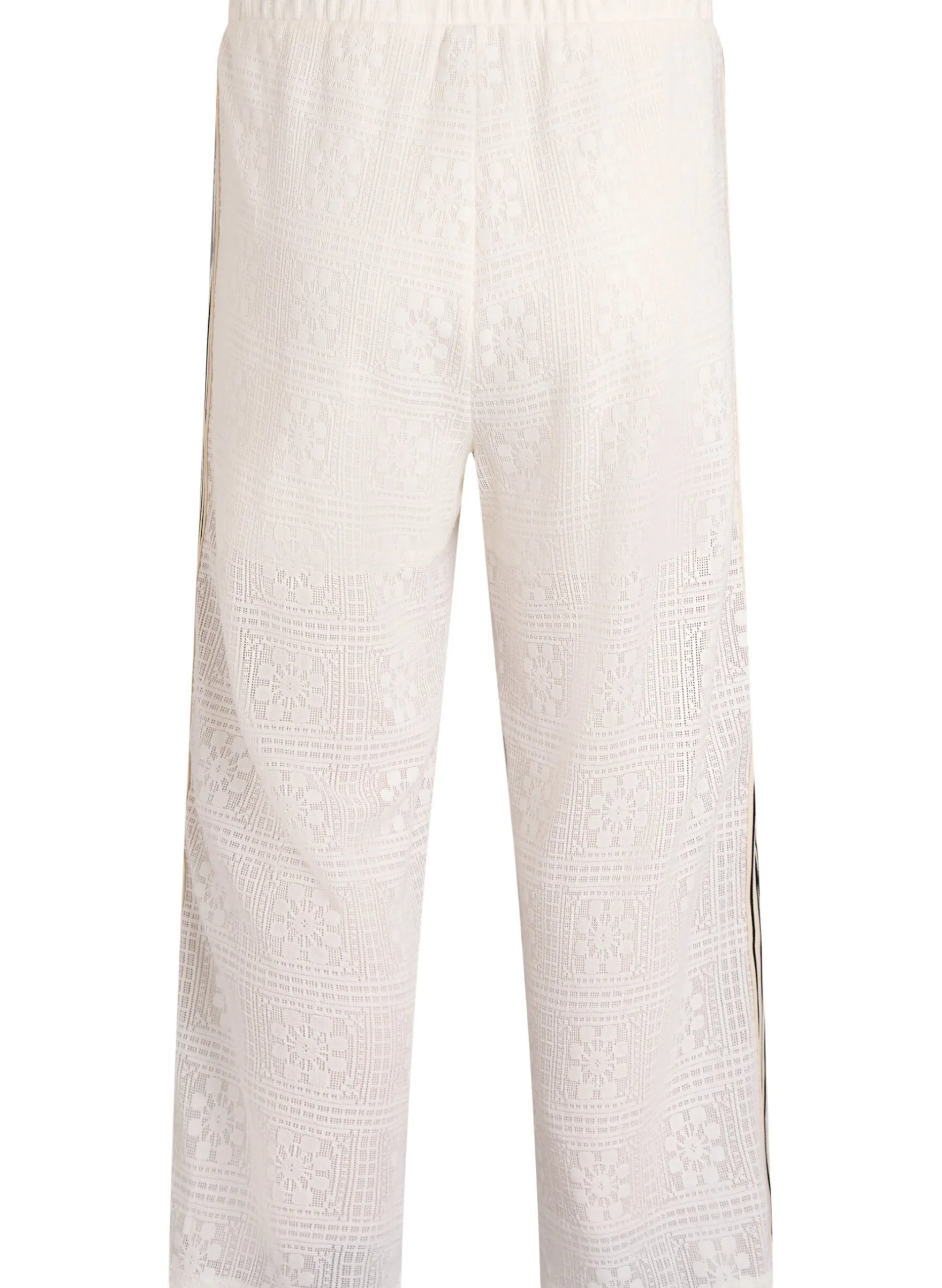Weite Spitzenhose mit Kontraststreifen