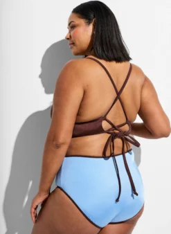 Wende-Bikini-Top mit V-Ausschnitt und Kreuzträgern