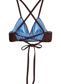 Wende-Bikini-Top mit V-Ausschnitt und Kreuzträgern