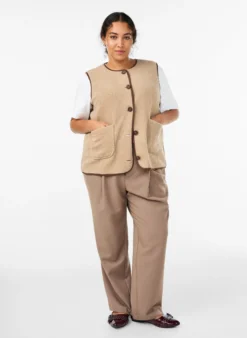 Weste aus Teddyfleece mit kontrastfarbenen Details