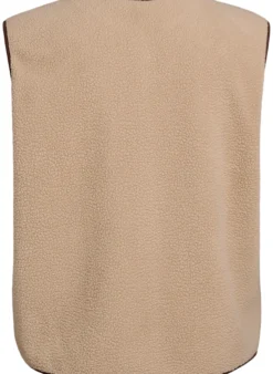 Weste aus Teddyfleece mit kontrastfarbenen Details