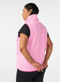 Weste aus Teddyfleece mit Reißverschluss und Kontrastdetails