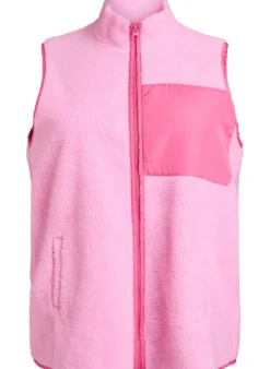Weste aus Teddyfleece mit Reißverschluss und Kontrastdetails