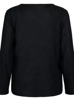 Wickelbluse aus Jersey mit Bindeband