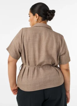 Wickelbluse mit Bindeband