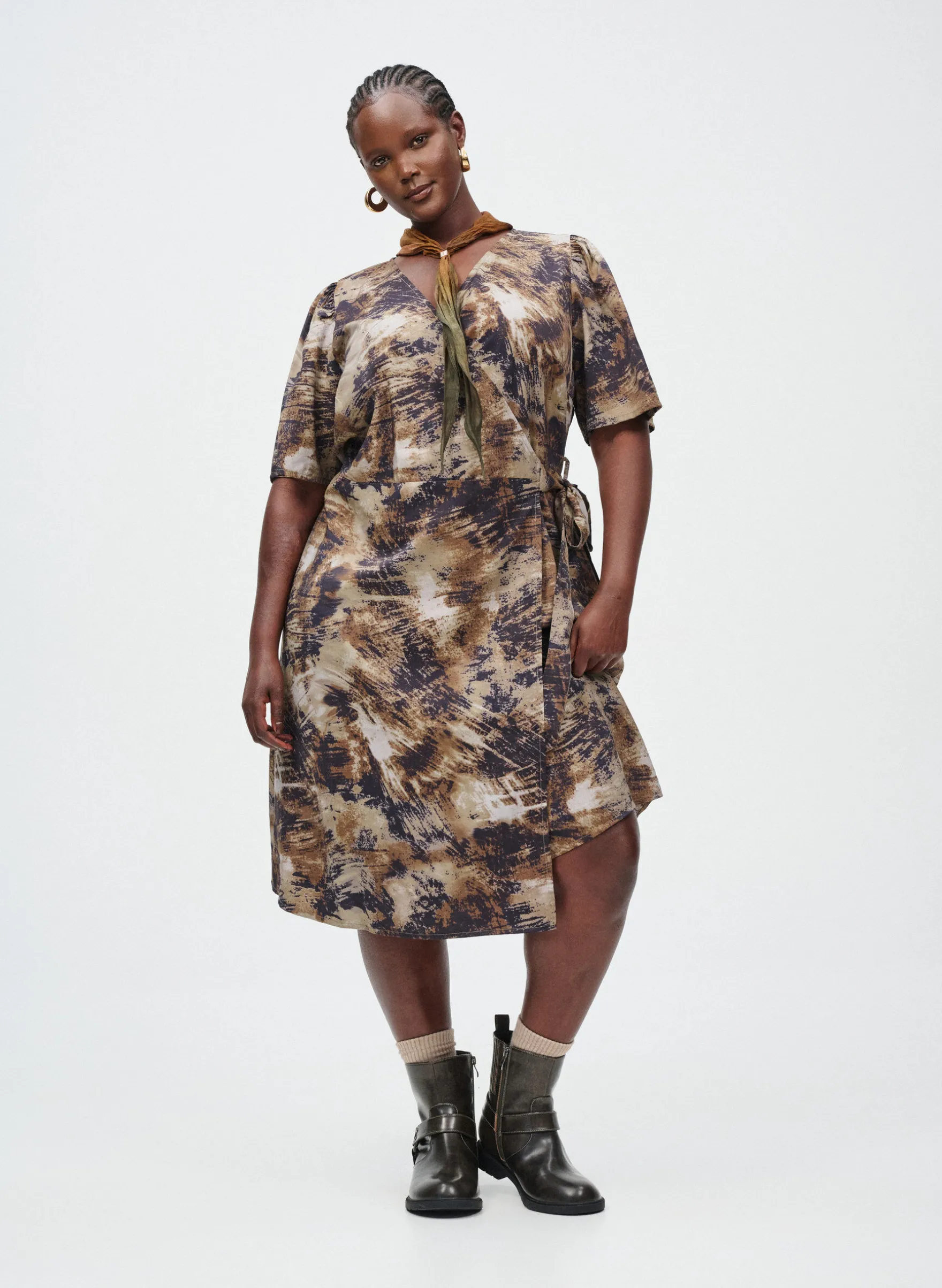 Wickelkleid mit Print