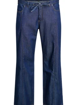 Wide Leg Jeans mit Bindegürtel und hoher Taille