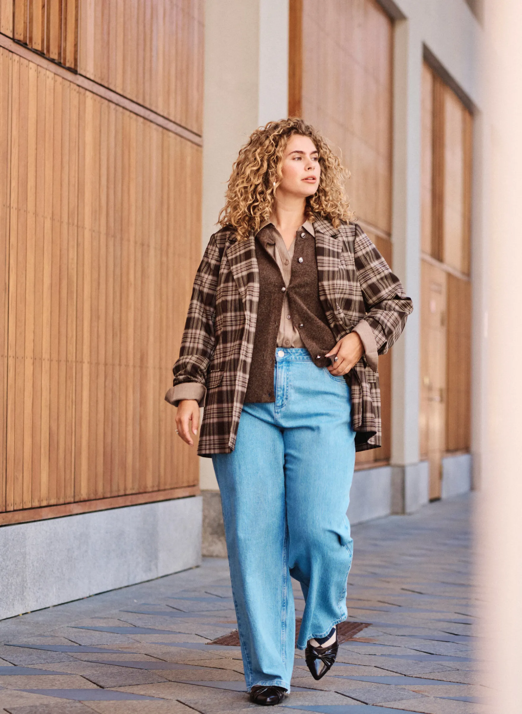 Wide-Leg-Jeans mit hoher Taille