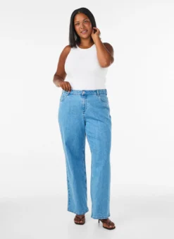 Wide-Leg-Jeans mit hoher Taille