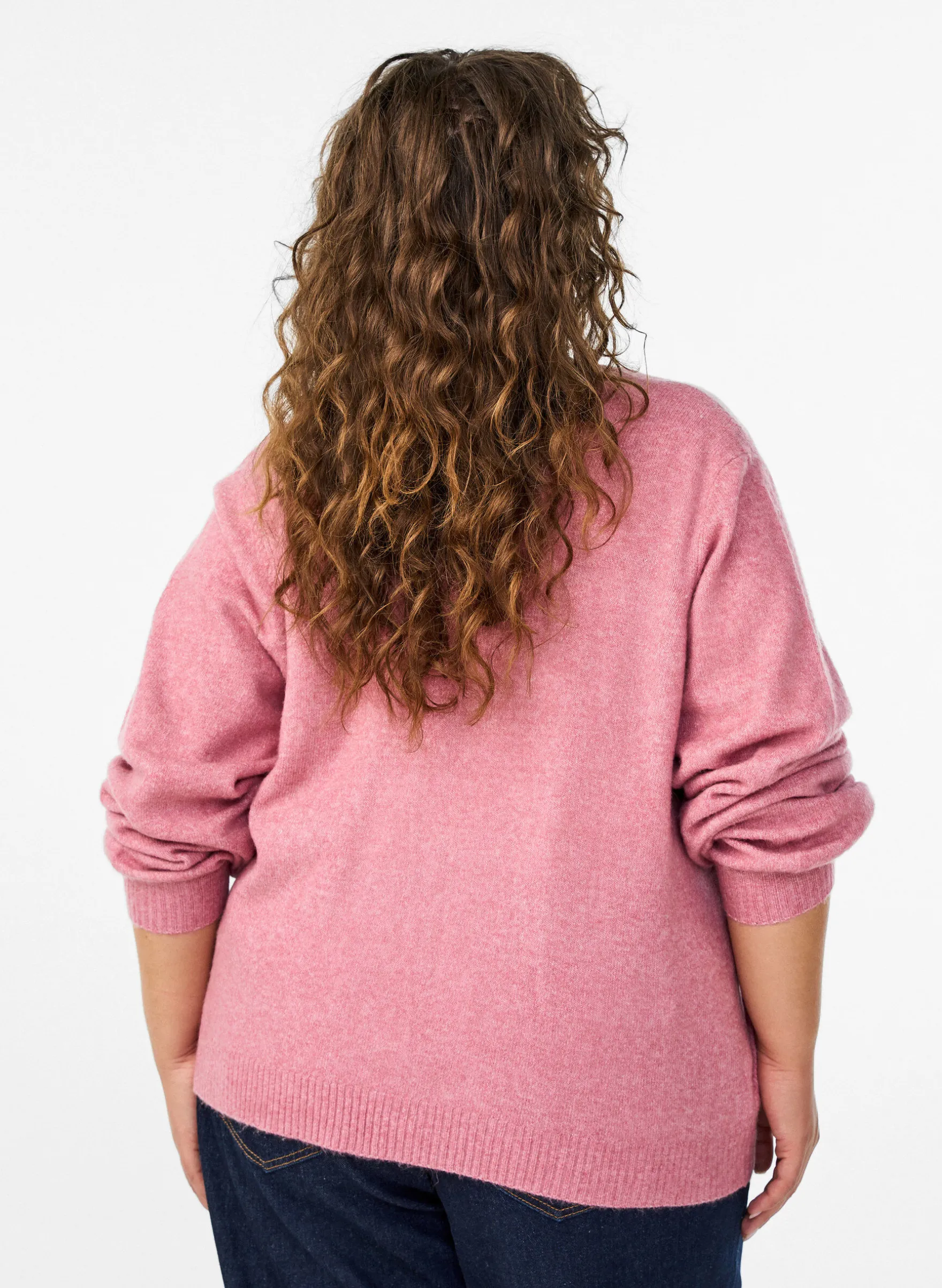 Wollstrickjacke mit Schleifenknöpfen
