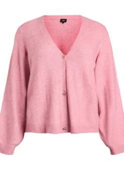 Wollstrickjacke mit Schleifenknöpfen